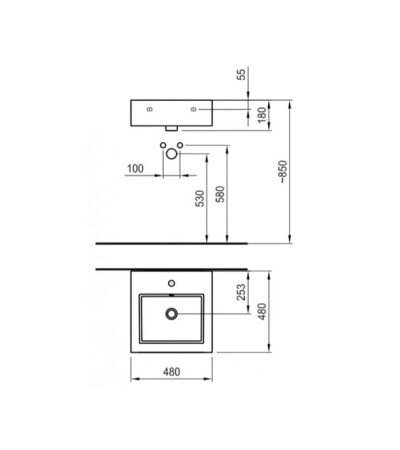 Geometry Fayans Мивка заза баня H8122410001041