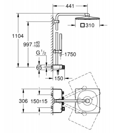 Душ система Euphoria SmartControl 310 GROHE Euphoria SmartControl 310 26508GN0