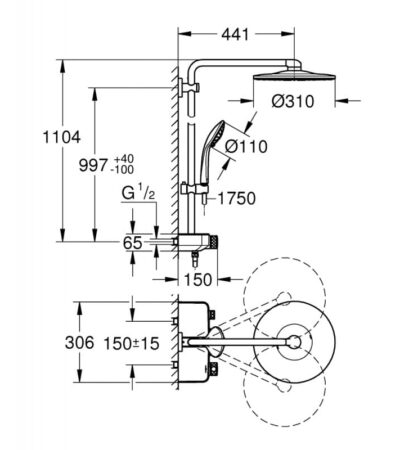 GROHE Euphoria SmartControl 310 Душ система 26507DL0