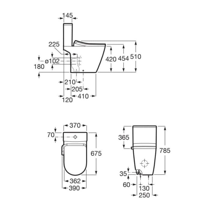 Моноблок, In-Wash, Ona Rimless ROCA Ona A803151S01