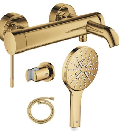 GROHE комплект смесител за вана и душ Essence New 25250GL1 и ръчен душ 26574GL0-ОНЛАЙН ПРОМОЦИЯ