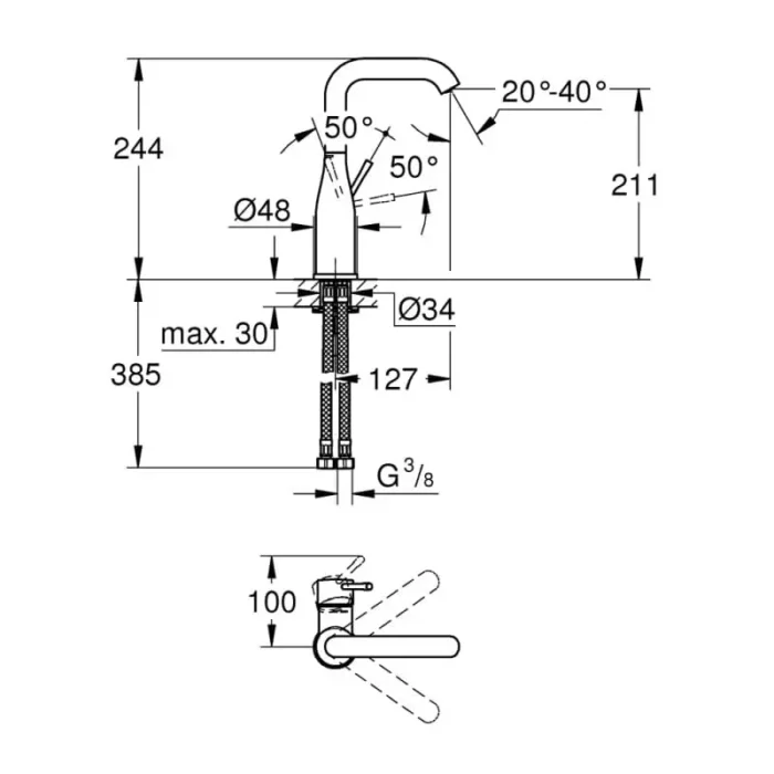 Essence New смесител, L размер GROHE Essence New 24177001