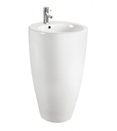 Свободностояща, порцеланова мивка стъпваща на пода