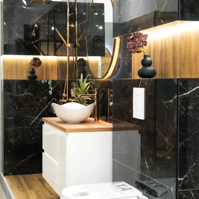черен гранитогрес с златни жилки Verdi 60x120 Ecoceramic