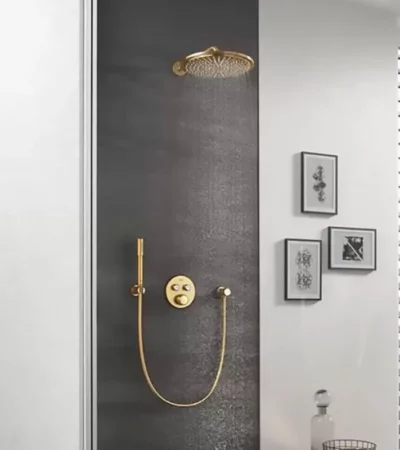 GROHE I Grohtherm SmartControl 29119GL0 комплект душ система за вграждане и термостатичен смесител Brushed cool sunrise с ръчен душ Rainshower Aqua– Онлайн промоция