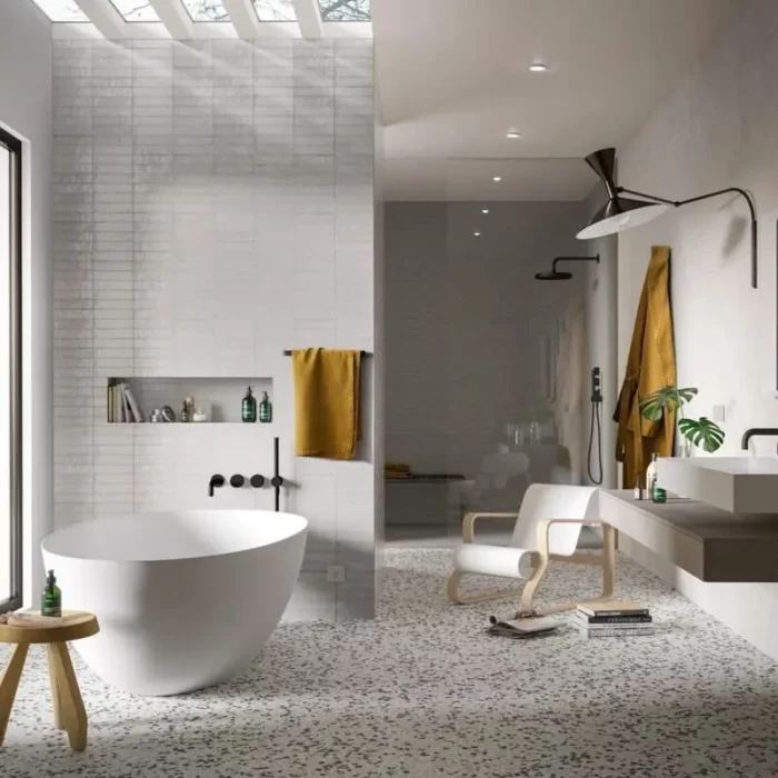marazzi_lume_6x24 tile бели малки плочки с гланцова повърхност. Италиански дизайн