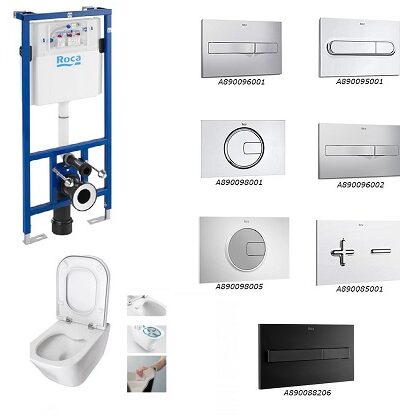 ROCA Пакет WC 4 в 1 The Gap SQUARE Rimless, с бутон по избор – Онлайн промоция ROCA Пакет WC 4 в 1 The Gap SQUARE Rimless, с бутон по избор – Онлайн промоция