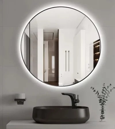 ROCA LUNA кръгло огледало с черна рамка и амбиентно LED осветление 80 см A81242600 -Онлайн промоция ROCA LUNA кръгло огледало с черна рамка и амбиентно LED осветление 80 см A81242600 -Онлайн промоция