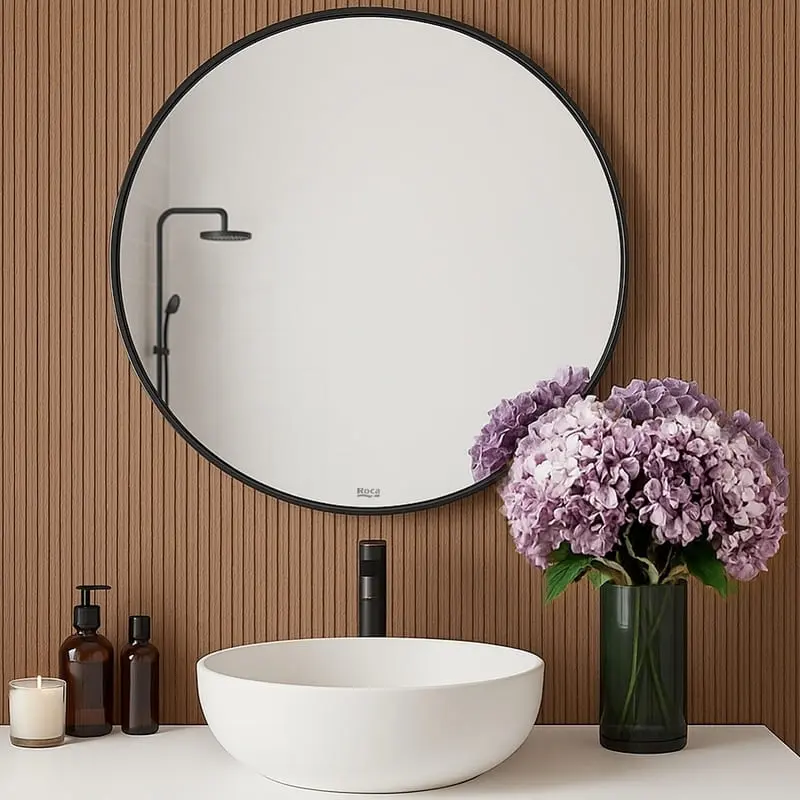 ogledalo-led-luna-roca_n ROCA LUNA кръгло огледало с черна рамка 80 см A81242800