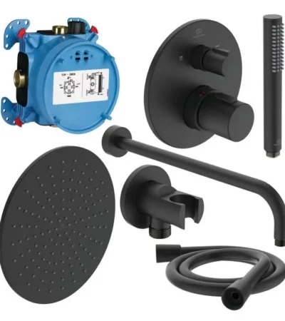IDEAL STANDARD CERATHERM T100 черна душ система за вграждане A7573XG