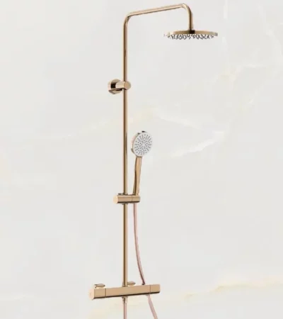 термостатна душ система розово злато