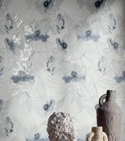 ALL AROUND WALL гранитогрес 60х119.8 DECOR BLUE BLOOM/ DRAGONFLY