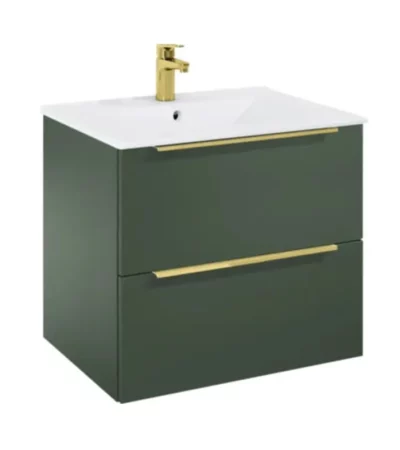 ELEGANT PLUS шкаф за баня с 2 чекмеджета и умивалник 60 см, цвят: горско зелено, A852018534