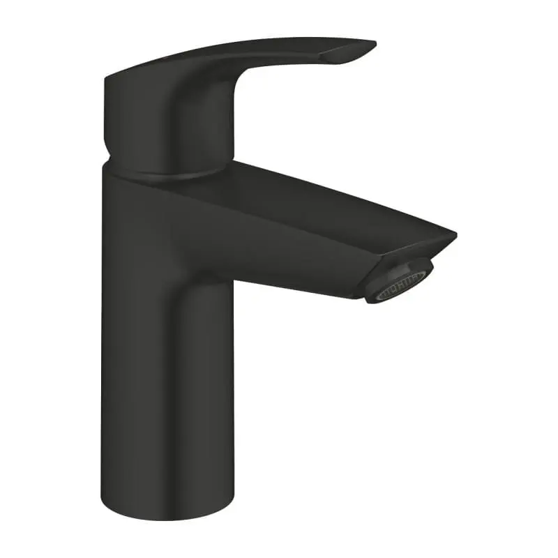 "GROHE Eurosmart 324672433 – черен мат"> "GROHE Eurosmart 324672433 – детайл на чучура и покритието Black Matt"