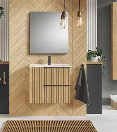 Elegant Plus 60 см Дървесен шкаф за баня light oak structure с 2 чекмеджета с умивалник A852018574 ROCA – релефен