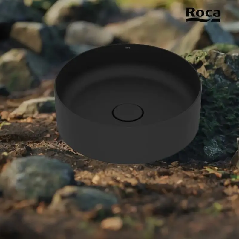 1000016840 (terra) (Roca) кръгла черна матова мивка за монтаж върху плот