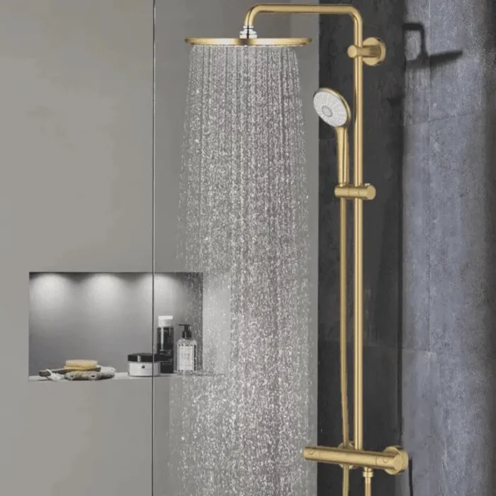 Висококачествен термостатичен комплект за душ Grohe 26 075 GN0 – всичко необходимо за съвършен душ