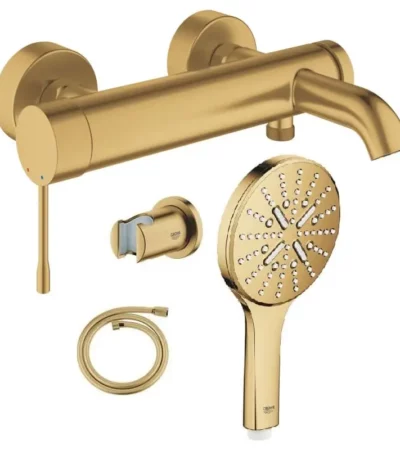 GROHE комплект смесител за вана и душ Essence New 25250GN1 и ръчен душ 26574GN0-ОНЛАЙН ПРОМОЦИЯ