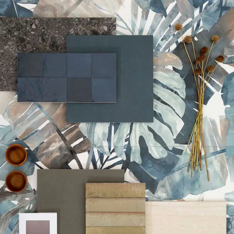 white_deco_jugle Дизайнерски плочки с флорални мотиви за баня и кухня