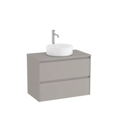 ROCA Ona A851728510 шкаф с две чекмеджета и умивалник върху плот Matt Grey