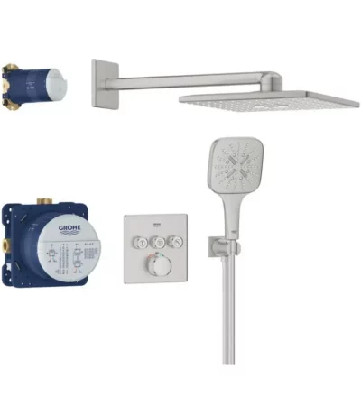 GROHE Grohtherm SmartControl Cube 34864DC0 – Душ система за вграждане, Supersteel Infinity Finish GROHE Grohtherm SmartControl Cube 34864DC0 – Душ система за вграждане, Supersteel Infinity Finish