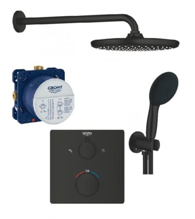 GROHE Комплект душ система за вграждане Grohtherm черен мат GROHE Комплект душ система за вграждане Grohtherm черен мат