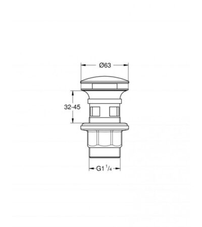 Вентил за мивка Grohe 1024642430, Универсален, Отваряне с натискане, Мат, Черен