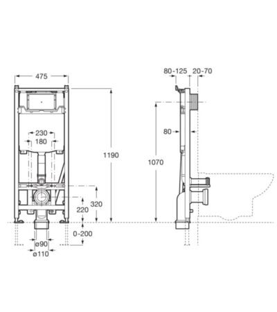 Структура за вграждане DUPLO WC ONE SMART ROCA In-Wall A890078020
