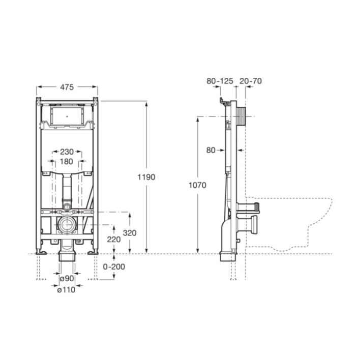 Структура за вграждане DUPLO WC ONE SMART ROCA In-Wall A890078020