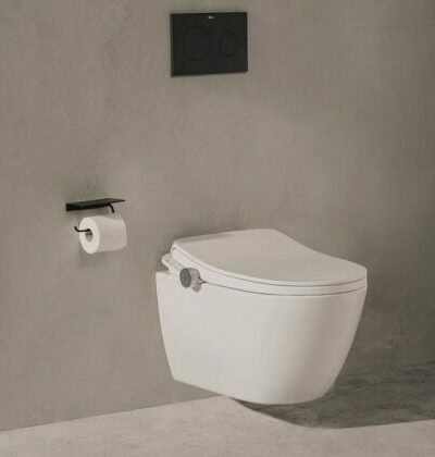 ROCA Комплект Smart тоалетна In-Wash Ona с вградено казанче DUPLO SMART и седалка и капак, черен бутон A803150S01+A890090800+A890088308 ROCA Комплект Smart тоалетна In-Wash Ona с вградено казанче DUPLO SMART и седалка и капак, черен бутон A803150S01+A890090800+A890088308