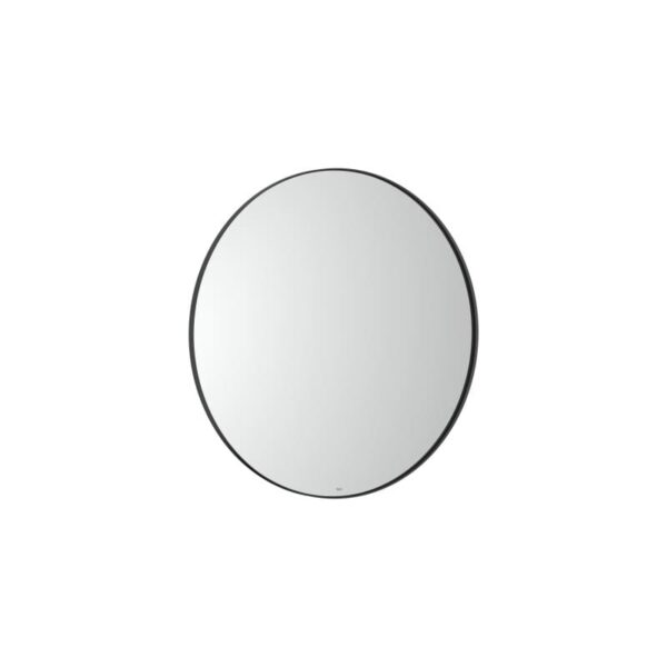 ROCA LUNA кръгло огледало с черна рамка и амбиентно LED осветление 80 см A81242600 -Онлайн промоция
