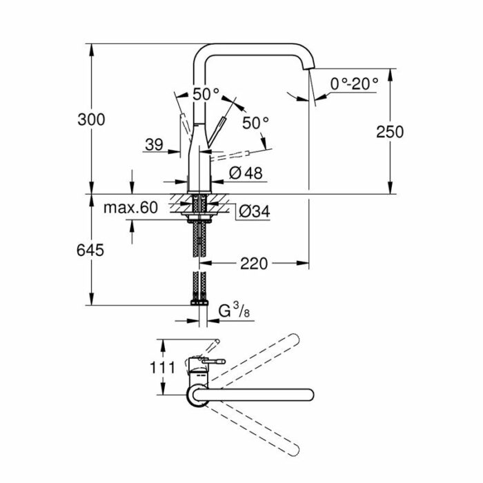 Едноръкохватков смесител за кухня Essence New GROHE Essence New 30269GN0