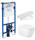 ROCA Ona Комплект за WC Duplo 4 в 1, Ona Rimless (бутон по избор), A890030020+A346687000+A801E12001- Онлайн промоция