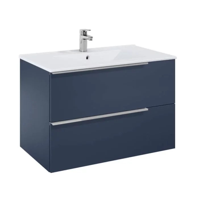 Син шкаф 800 mm, Elegant plus night blue с 2 чекмеджета и умивалник ROCA Elegant Plus A852019538