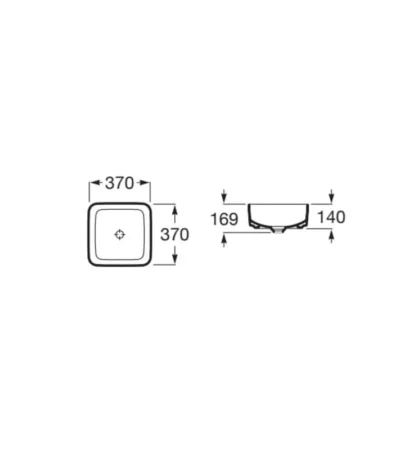 Умивалник Inspira Square, 37 х 37cm, цвят Onyx ROCA Inspira A327532640