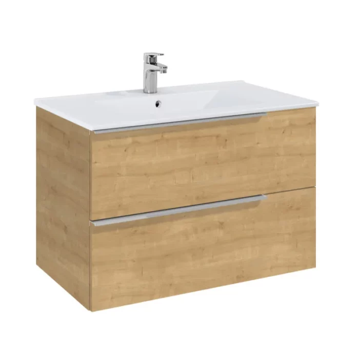 Долен шкаф Elegant plus с 2 чекмеджета и умивалник 800 mm, светъл дъб ROCA A852019464