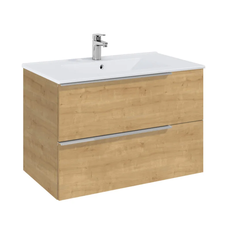 image_ROCA_A852019464 Долен шкаф Elegant plus с 2 чекмеджета и умивалник 800 mm, светъл дъб ROCA A852019464