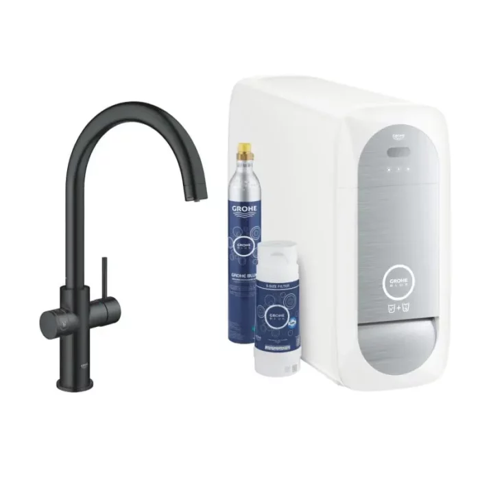 Смесител GROHE Blue Home 31455KS1 с C-чучур – изглед отпред