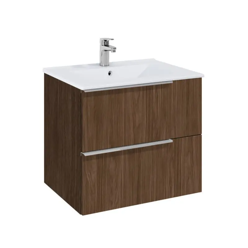 ROCA-Elegant-Plus-A852018540 Шкаф 600 mm, Elegant plus alpine walnut с 2 чекмеджета и умивалник ROCA Elegant Plus A852018540