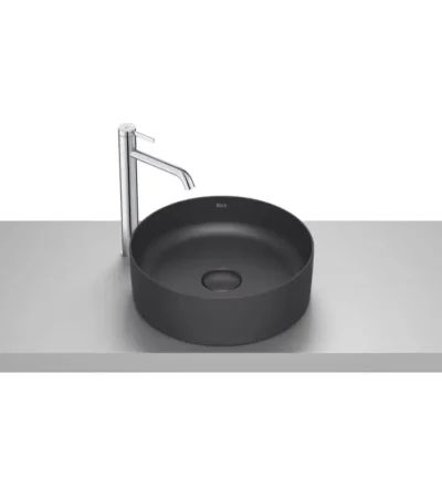 кръгла мивка 39 см черен мат