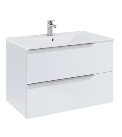 ELEGANT PLUS шкаф за баня с 2 чекмеджета и умивалник 80 см, цвят БЯЛ гланц A852019806 и дръжки по избор ELEGANT PLUS шкаф за баня с 2 чекмеджета и умивалник 80 см, цвят БЯЛ гланц A852019806 и дръжки по избор