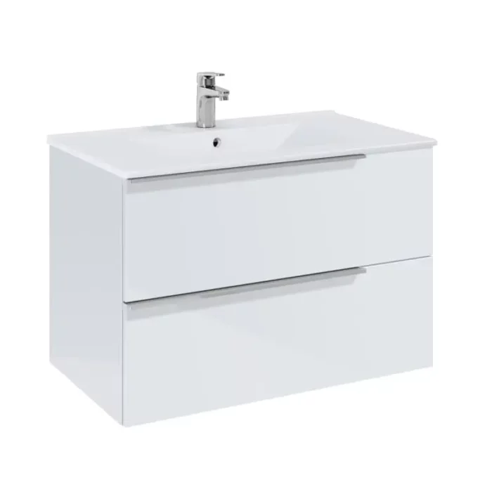 Шкаф 800 mm, Elegant plus бял гланц с 2 чекмеджета и умивалник ROCA Elegant Plus A852019806