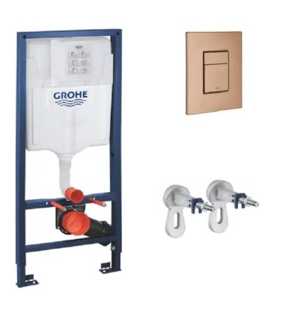 Структура за вграждане GROHE Rapid SL 38528001 с бутон Skate Cosmopolitan 38732DL0 – Brushed Warm Sunset Структура за вграждане GROHE Rapid SL 38528001 с бутон Skate Cosmopolitan 38732DL0 – Brushed Warm Sunset