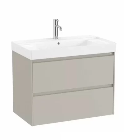 ROCA Ona A851691510 Шкаф с две чекмеджета и умивалник 80 см Matt Grey – Онлайн промоция