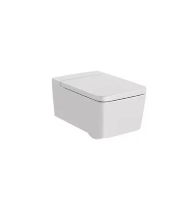 ROCA Inspira Square Pearl A346537630 Rimless Окачена WC чиния 56×37 см стенна тоалетна и седалка A80153263B перлена